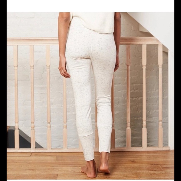 A New Day NWT Women's M Heather Cream Drawstring High-Waist Lounge Leggings - Picture 2 of 7